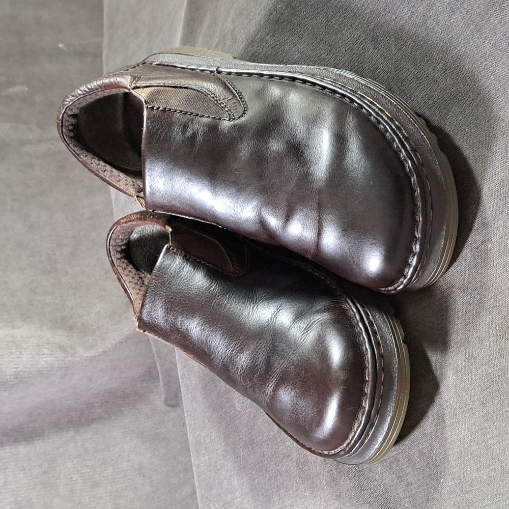 Dr. Martens Orson Brown Smooth + Textured Leather Slip On Loafer VG- US M7 W8